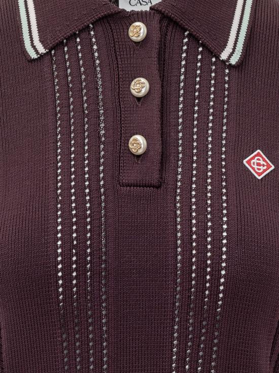 25FW 카사블랑카 폴로 티셔츠 AW25KW108901 01 BORDEAUX - CASABLANCA