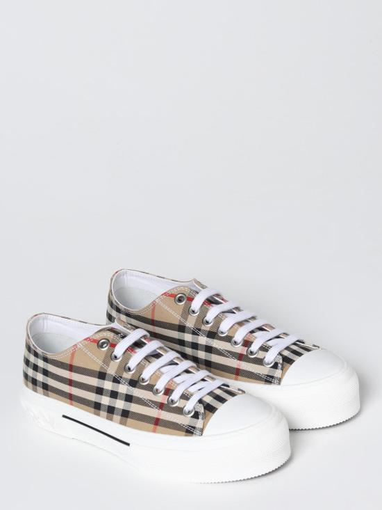 26SS 버버리 빈티지 체크 코튼 스니커즈 8049745 Beige - BURBERRY