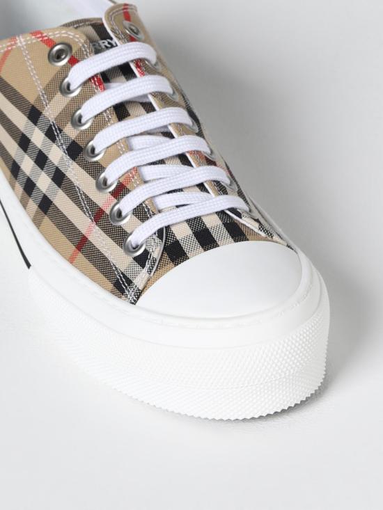 26SS 버버리 빈티지 체크 코튼 스니커즈 8049745 Beige - BURBERRY