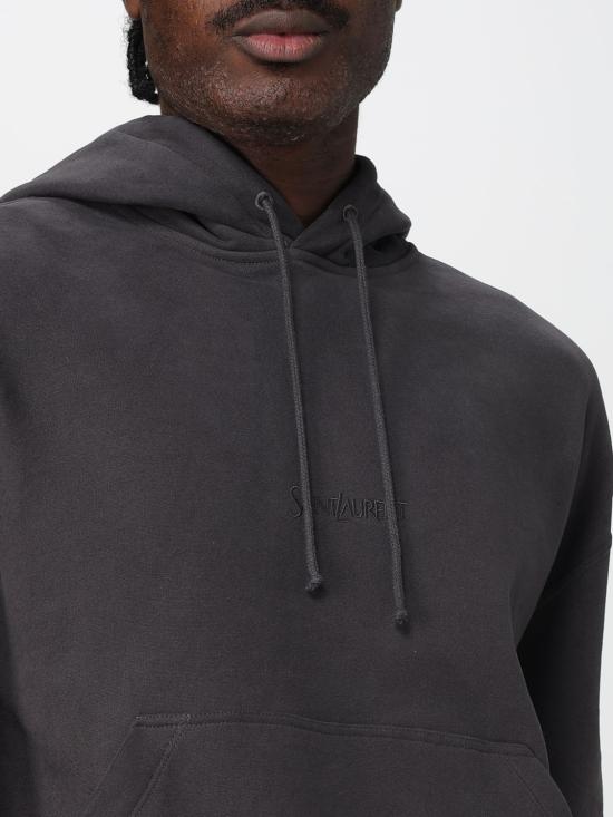 25FW 생로랑 그리 폰세 후드 818538Y36SW 1467 Charcoal - SAINT LAURENT