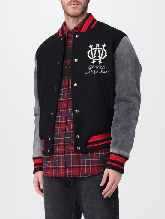 25FW 오프화이트 봄버 자켓 OMEH053F25FAB003 1017 Black - OFF WHITE