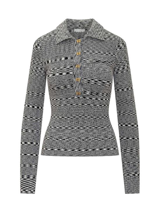 25FW 가니 폴로 티셔츠 K2606 099 BLACK