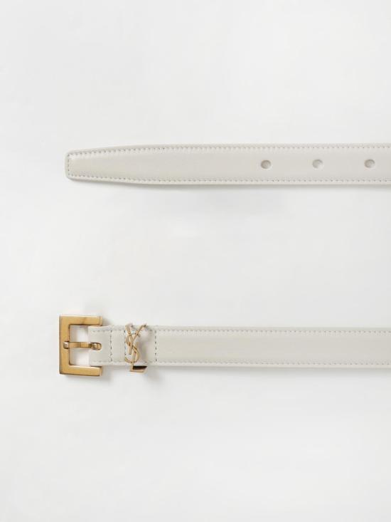 26SS 생로랑 카산드라 씬 스퀘어 버클 벨트 554465BOO0W 9207 Yellow Cream - SAINT LAURENT
