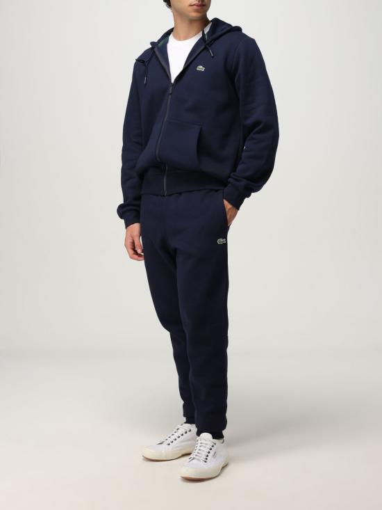 25FW 라코스테 캥거루 포켓 플리스 후드 집업 SH9626 166 Navy - LACOSTE