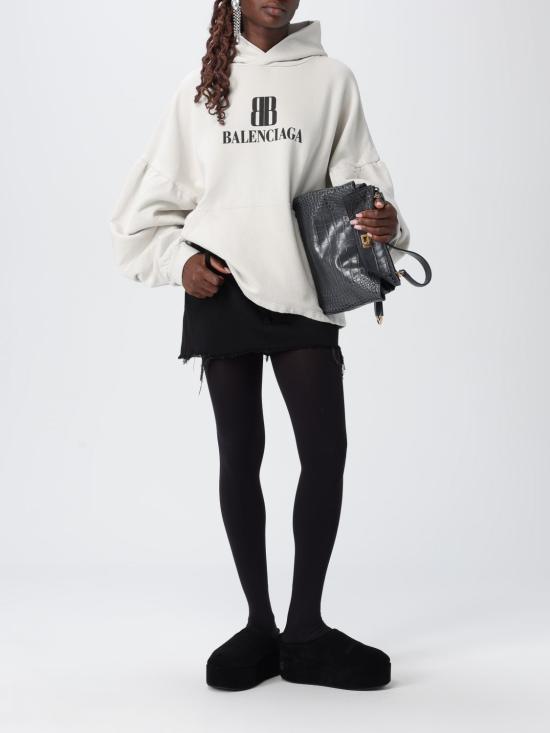 25FW 발렌시아가 로고 후드 티셔츠 818433TSVO3 9012 Yellow Cream - BALENCIAGA