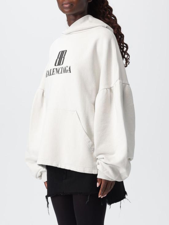 25FW 발렌시아가 로고 후드 티셔츠 818433TSVO3 9012 Yellow Cream - BALENCIAGA