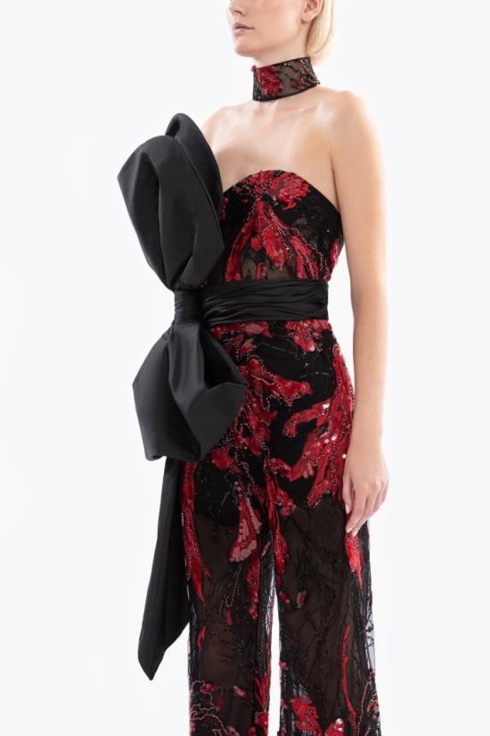  사이드 코베이시 점프수트 자수 스트랩리스 - SAIID KOBEISY