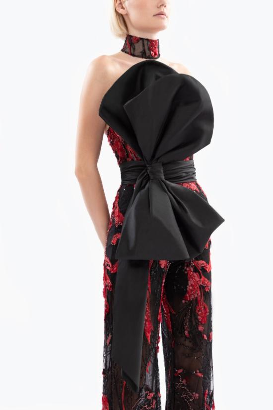  사이드 코베이시 점프수트 자수 스트랩리스 - SAIID KOBEISY