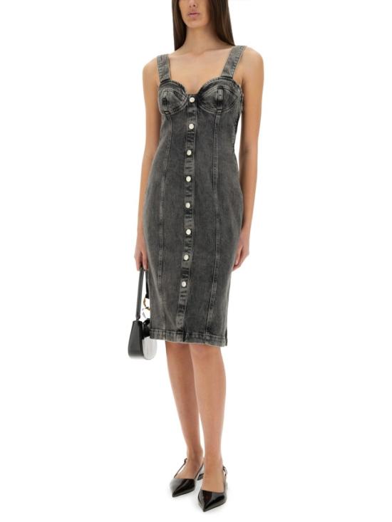 25SS 모스키노 미디 원피스 04573219 1508 Grey - MOSCHINO