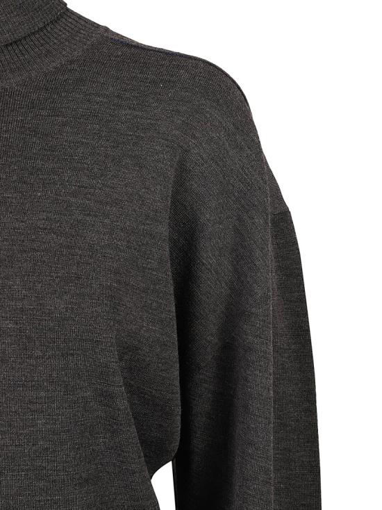  버버리 스플릿 터틀넥 라인 울 스웨터 8095113 A1391 Black - BURBERRY