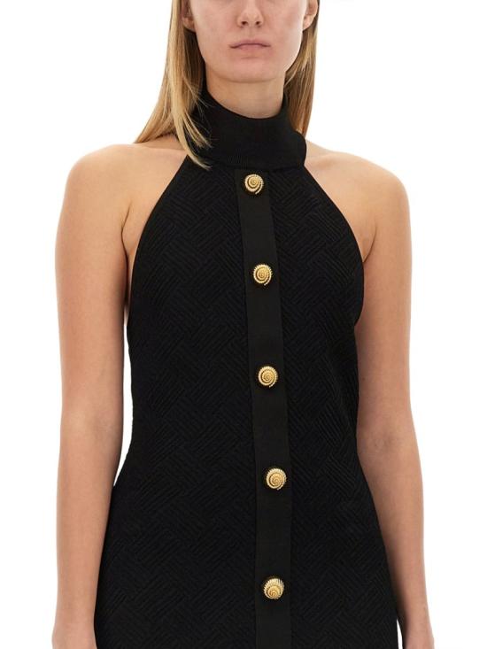  발망 미디 원피스 DF0R3236KH58 0PA Black - BALMAIN