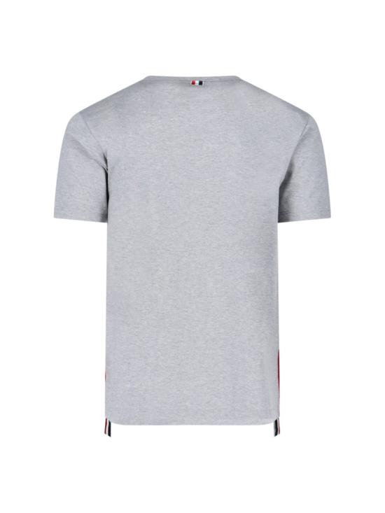  톰브라운 미디움 웨이트 저지 팁 포켓 크루넥 티셔츠 MJS010A 01454055 Grey - THOM BROWNE