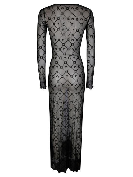 25FW 마린세르 롱 원피스 WDR297BCJER0005 BK99 BLACK - MARINE SERRE