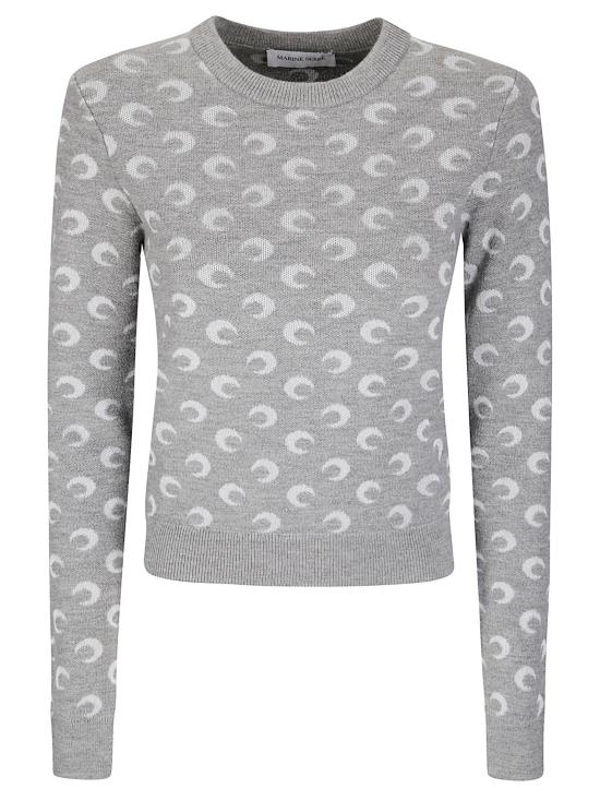 25FW 마린세르 문 자카드 니트 스웨터 WTK014BCKNI0530 GR60 MISTY GREY