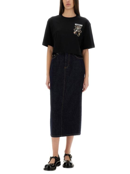 25SS 모스키노 데님 스커트 01260422 0510 Blue - MOSCHINO