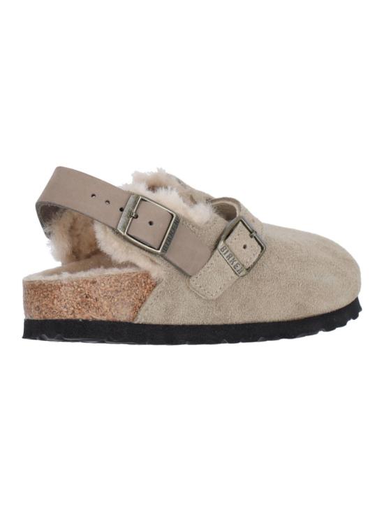 25FW 버켄스탁 Tokio 토키오 시어링 스웨이드 버클 클로그 뮬 샌들 1028349TAUPE Neutrals - BIRKENSTOCK