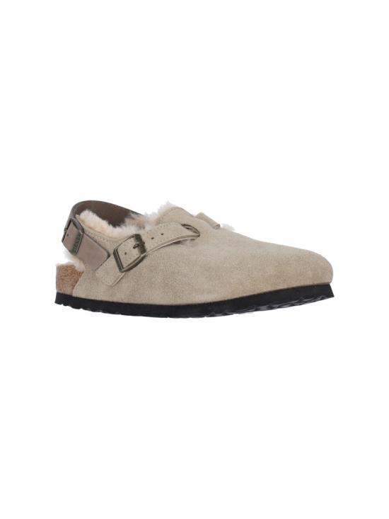 25FW 버켄스탁 Tokio 토키오 시어링 스웨이드 버클 클로그 뮬 샌들 1028349TAUPE Neutrals - BIRKENSTOCK