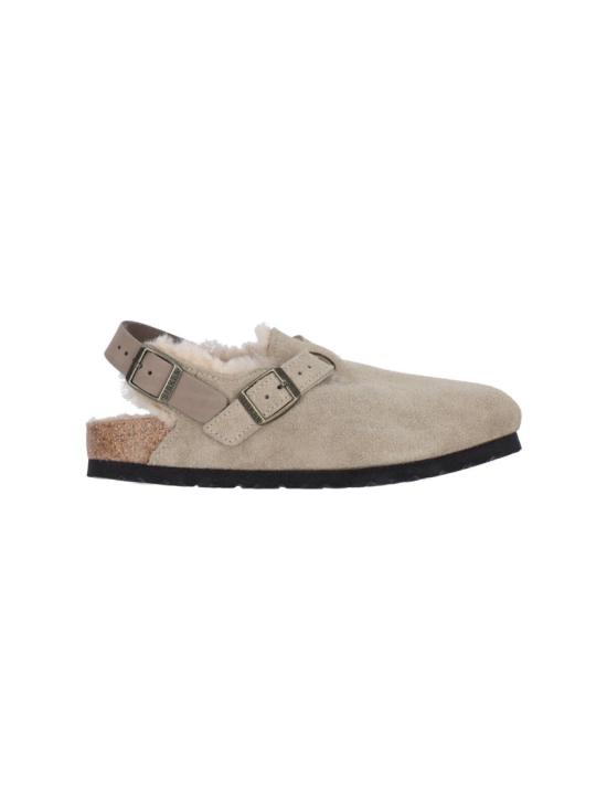 25FW 버켄스탁 Tokio 토키오 시어링 스웨이드 버클 클로그 뮬 샌들 1028349TAUPE Neutrals