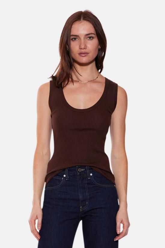  더 타일 클럽 민소매 티셔츠 타일 클럽 클라라 니트 탱크 메리노 울 브라운 탱크