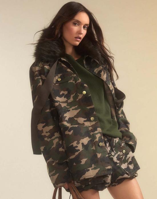  신시아 로리 봄버 자켓 신시아 로울리 아웃워드 바운드 재킷 그린 카모 - CYNTHIA ROWLEY