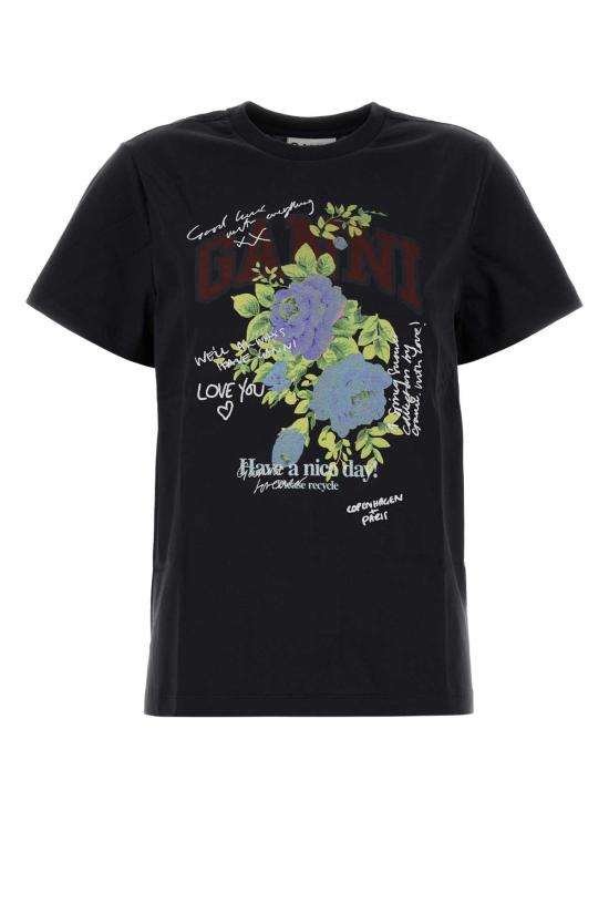 25FW 가니 로즈 티셔츠 T4342 252 Black