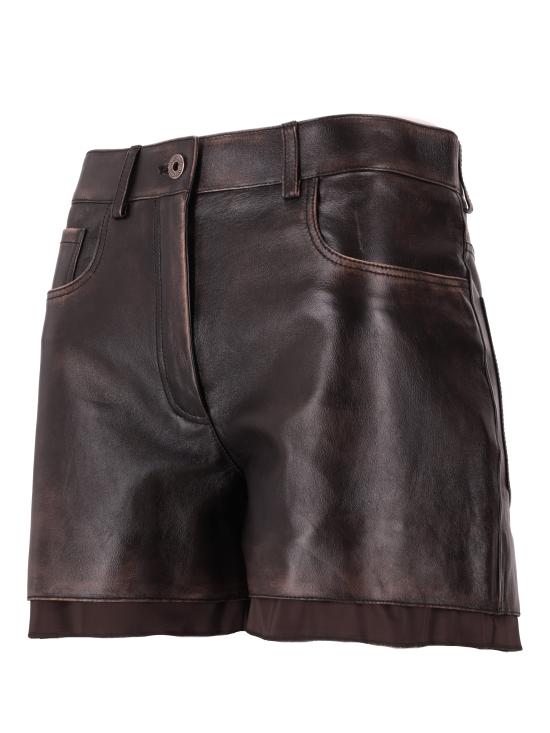 25FW 미우미우 숏팬츠 MPP404SOOO1134 F0201 CAFFE - MIU MIU