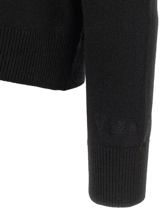 25FW 세인트바쓰 스웨터 QUE001000432IVACANZELOGO00OR Black - MC2 SAINT BARTH