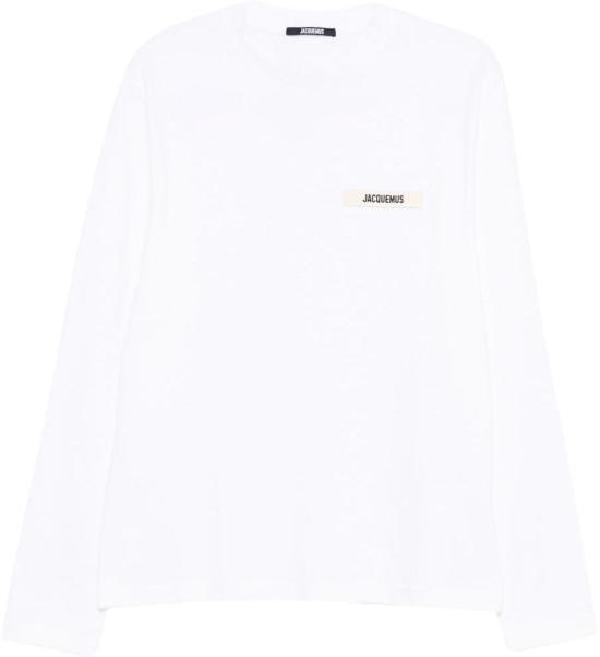25FW 자크뮈스 그로그랜 로고 롱 슬리브 티셔츠 TSM00570AJ00226100 WHITE