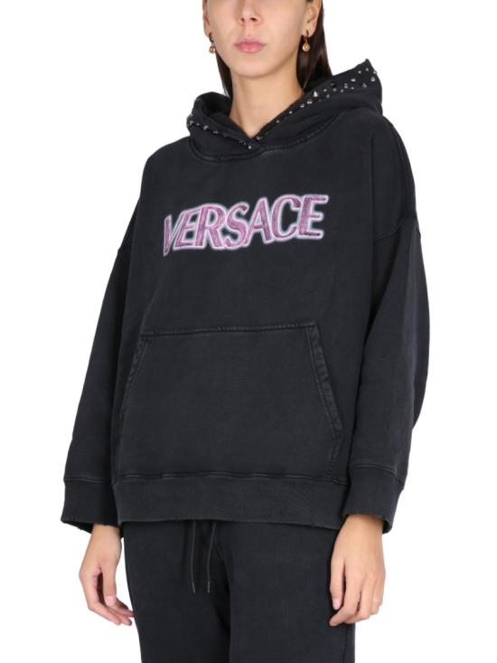  베르사체 후드 티셔츠 1008170 1A065312B110 Black - VERSACE