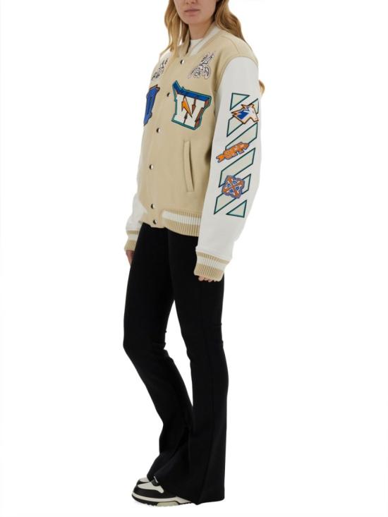  오프화이트 봄버 자켓 OWEK006 S24FAB0010301 Neutrals - OFF WHITE