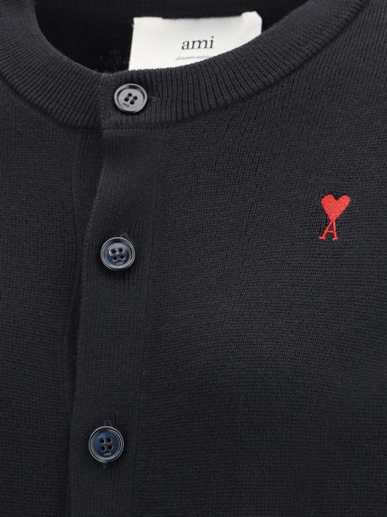 26SS 아미 크루넥 울 가디건 FKC361001 009 BLACK - AMI