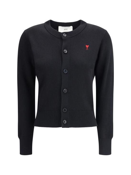 26SS 아미 크루넥 울 가디건 FKC361001 009 BLACK