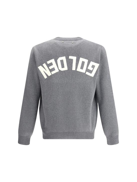 26FW 골든구스 로고 코튼 라운드넥 스웨터 GMP00841P000662 60304 GREY - GOLDEN GOOSE