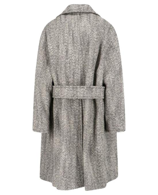  보테가베네타 코트 셰브론 프린트 블랙 코트 - BOTTEGA VENETA