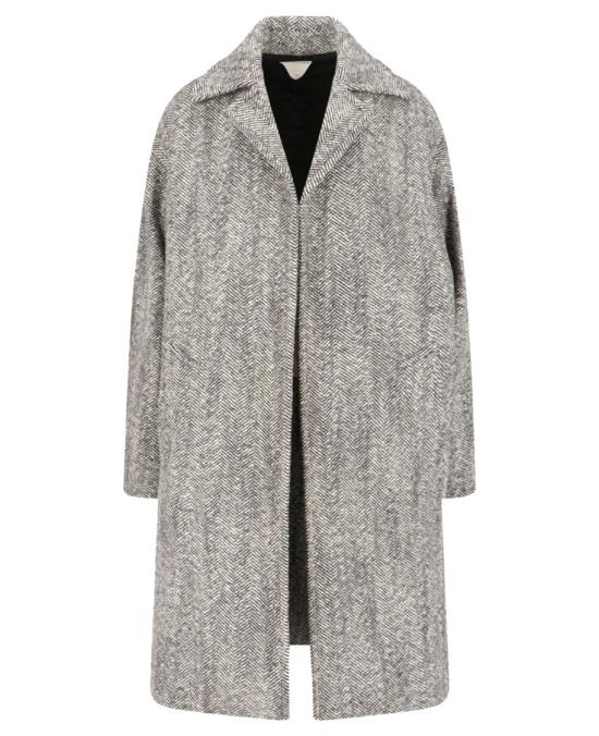  보테가베네타 코트 셰브론 프린트 블랙 코트