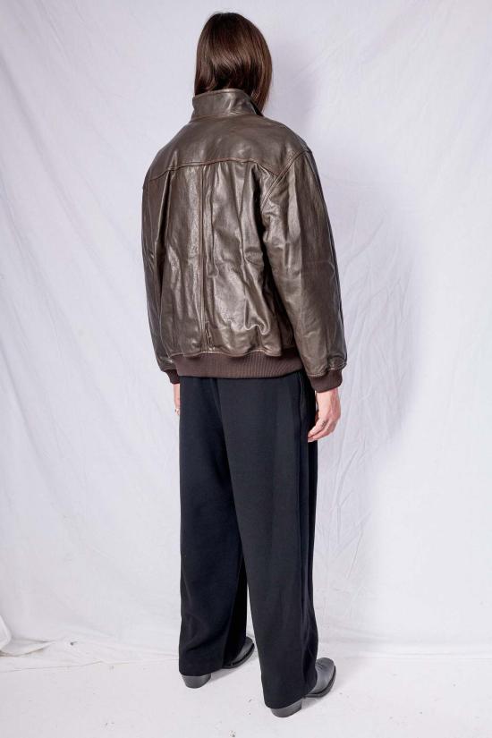  던스트 가죽 자켓 스탠드 칼라 가죽 블루종 재킷 - DUNST