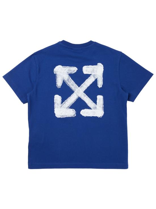 25FW [키즈] 오프화이트 티셔츠 OBAA002K F25JER0034501 BLUE - OFF WHITE