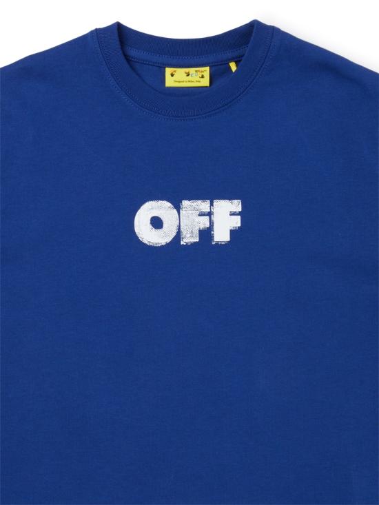 25FW [키즈] 오프화이트 티셔츠 OBAA002K F25JER0034501 BLUE - OFF WHITE