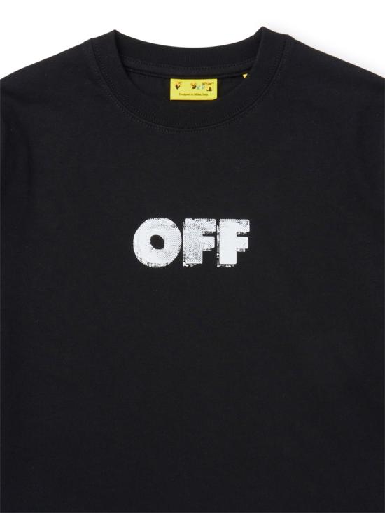 25FW [키즈] 오프화이트 티셔츠 OBAB001K F25JER0021001 BLACK - OFF WHITE