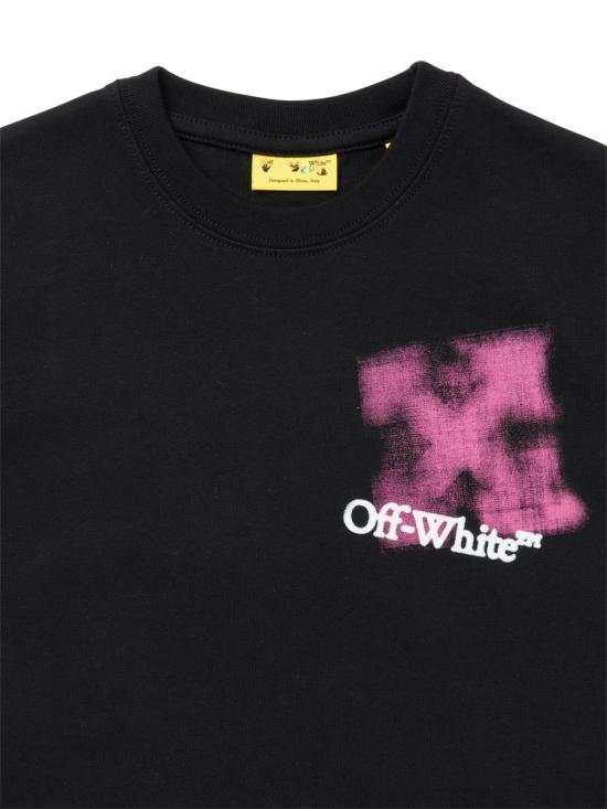25FW [키즈] 오프화이트 티셔츠 OGAA001K F25JER0051032 BLACK - OFF WHITE