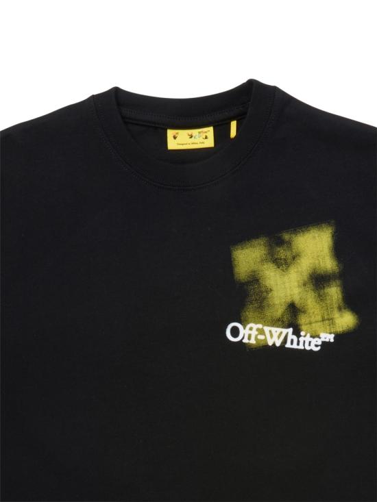 25FW [키즈] 오프화이트 티셔츠 OBAA002K F25JER0061018 BLACK - OFF WHITE