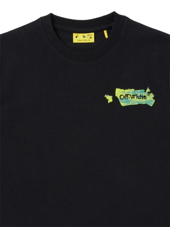 25FW [키즈] 오프화이트 티셔츠 OBAA002K F25JER0071059 BLACK - OFF WHITE