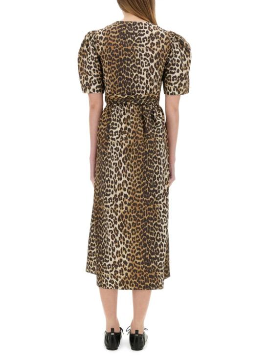 25SS 가니 레오파드 프린트 코튼 드레스 W0373 943 Brown - GANNI
