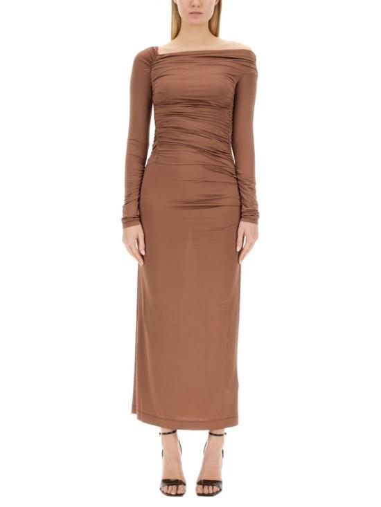  헬무트랭 롱 원피스 N10HW603 0CA Brown