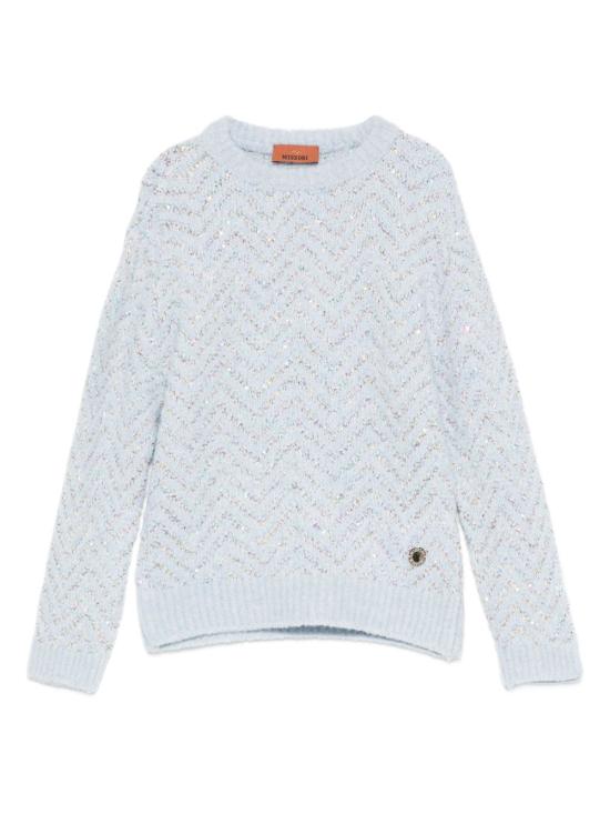 25FW [키즈] 미소니 니트/스웻셔츠 MX9A40 W0098 600 Clear Blue