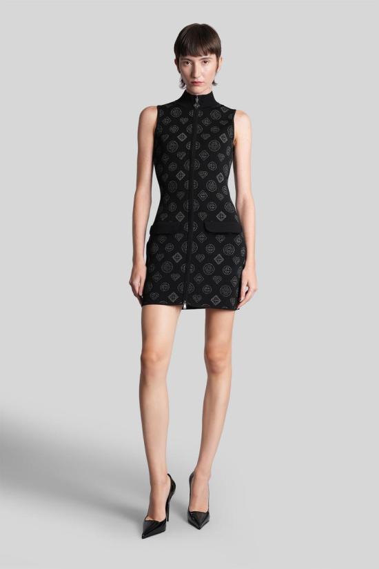 25FW 카사블랑카 미디 원피스 427187 W AW25 KW 1121 Black