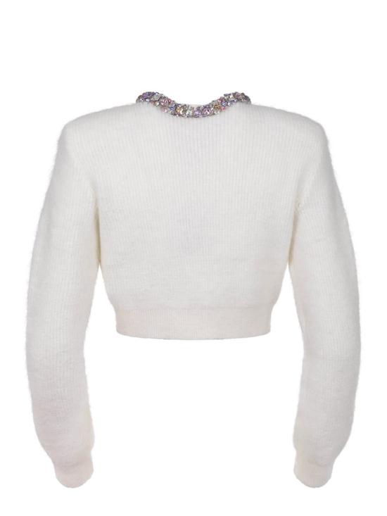 25FW 셀프 포트레이트 엠벨리시드 트림 가디건 AW25 135CCREAM Beige - SELF PORTRAIT