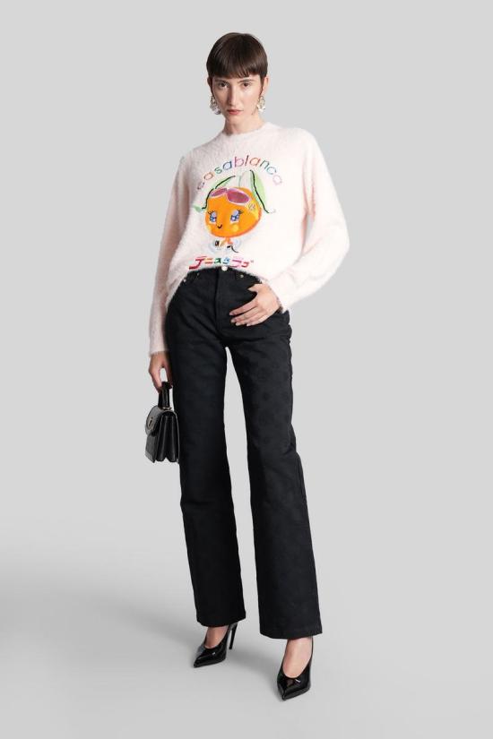 25FW 카사블랑카 스웨터 427185 W AW25 KW 1069 Pink - CASABLANCA