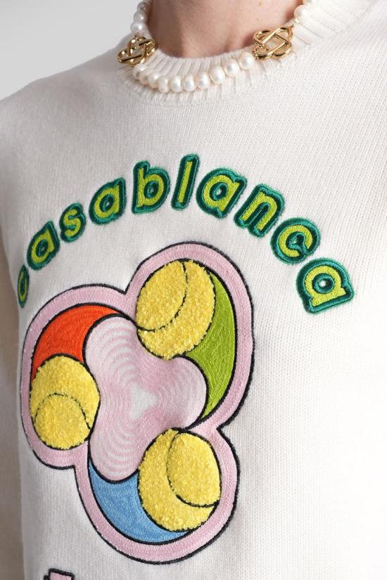 25FW 카사블랑카 스웨터 427188 W AW25 KW 1073 WHITE - CASABLANCA