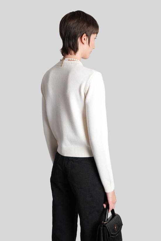 25FW 카사블랑카 스웨터 427188 W AW25 KW 1073 WHITE - CASABLANCA